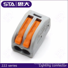 Heißer Verkauf 222-412 Universal Compact Wire Wiring Connector 2-poliger Leiter-Klemmenblock mit Hebel AWG 28-12